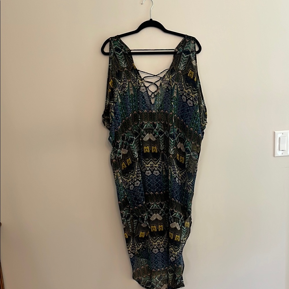 Astr Bohemian Patterned Bathing Suit Coverup